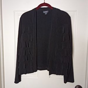 Dress Barn Collection Black Dress Over Jacket Shrug Ruffled Front Sz. 10